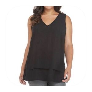 MICHAEL Michael Kors Mixed Media Basics Black Sleeveless Top Sz. Small
